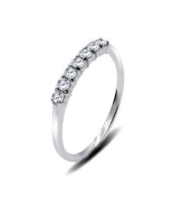 Straight CZ Silver Ring CSR-401